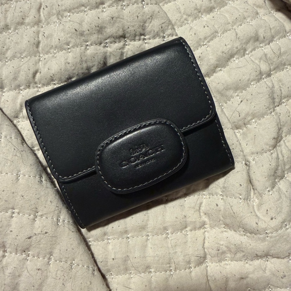 Coach Midnight Leather Compact Wallet